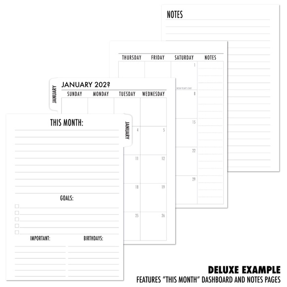 2026 Tabbed Insert Calendar FIT Louis Vuitton Agenda: PM, MM, GM all Sz Avail - Picture 12 of 14